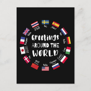 Cartes Pour Fêtes Annuelles Salutations autour du monde - Bonjour dans toutes