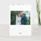 Cartes Pour Fêtes Annuelles Salutations blanches des nouveaux mariés épousant (Dos)