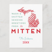 Cartes Pour Fêtes Annuelles Salutations chaleureuses et légères du Mitten MI (Devant)