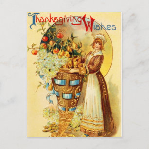 Cartes Pour Fêtes Annuelles Salutations d'action de grâces vintages