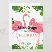 Cartes Pour Fêtes Annuelles Salutations de Floride, design tropical (Devant / Derrière)