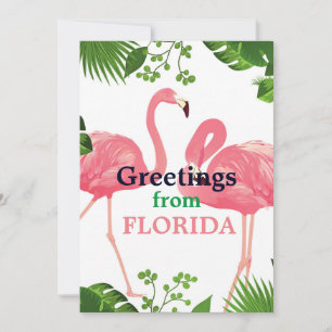 Cartes Pour Fêtes Annuelles Salutations de Floride, design tropical