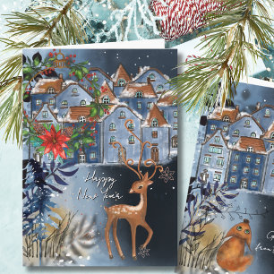 Cartes Pour Fêtes Annuelles Salutations de la part du Nord I Village nordique