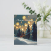 Cartes Pour Fêtes Annuelles Salutations de la saison - Forêt enneigée paisible (Debout devant)