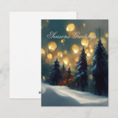 Cartes Pour Fêtes Annuelles Salutations de la saison - Forêt enneigée paisible (Devant / Derrière)