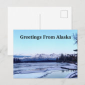 Cartes Pour Fêtes Annuelles Salutations de l'Alaska (Devant / Derrière)