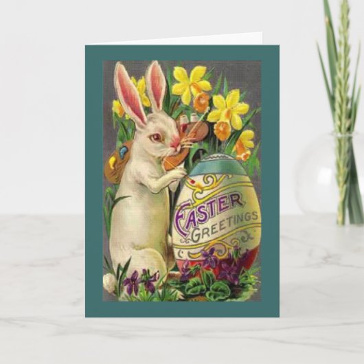 Cartes Pour Fêtes Annuelles Salutations de lapin de Pâques (Devant)