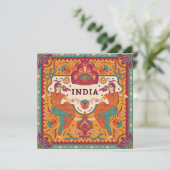 Cartes Pour Fêtes Annuelles Salutations de l'Inde (Debout devant)