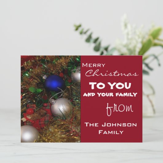 Cartes Pour Fêtes Annuelles Salutations de Noël (Debout devant)