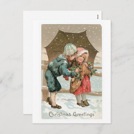 Cartes Pour Fêtes Annuelles Salutations de Noël (Devant / Derrière)