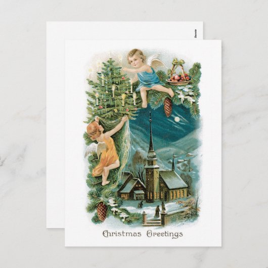 Cartes Pour Fêtes Annuelles Salutations de Noël (Devant / Derrière)