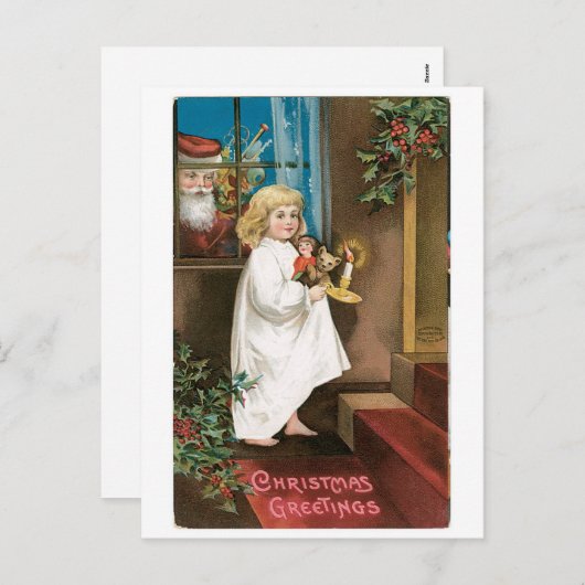 Cartes Pour Fêtes Annuelles Salutations de Noël (Devant / Derrière)
