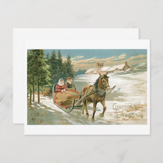 Cartes Pour Fêtes Annuelles Salutations de Noël (Devant / Derrière)