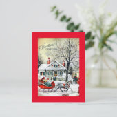 Cartes Pour Fêtes Annuelles Salutations de Noël à Sleigh (Debout devant)