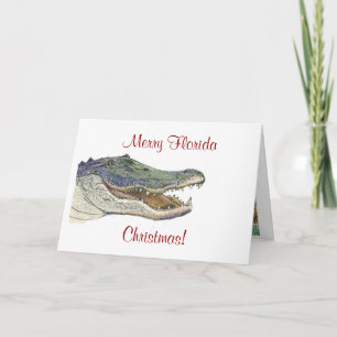 Cartes Pour Fêtes Annuelles Salutations de Noël d'alligator