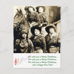Cartes Pour Fêtes Annuelles Salutations de Noël des femmes de l'Ouest