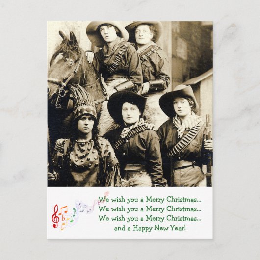 Cartes Pour Fêtes Annuelles Salutations de Noël des femmes de l'Ouest (Devant)