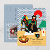 Cartes Pour Fêtes Annuelles Salutations de Noël du Rooster portugais (Devant / Derrière)