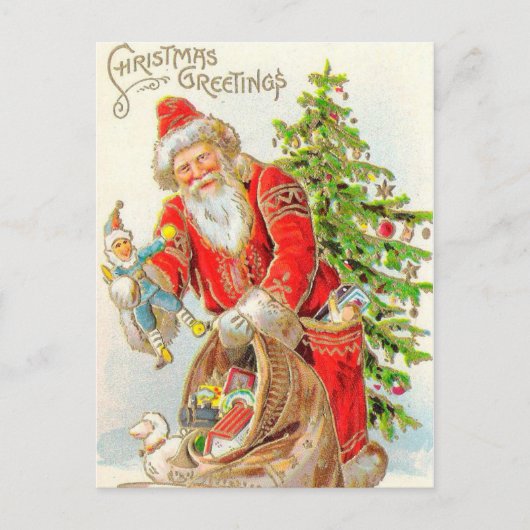 Cartes Pour Fêtes Annuelles Salutations de Noël Père Noël (Devant)
