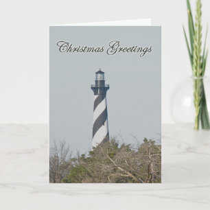 Cartes Pour Fêtes Annuelles Salutations de Noël - phare du Cap Hatteras