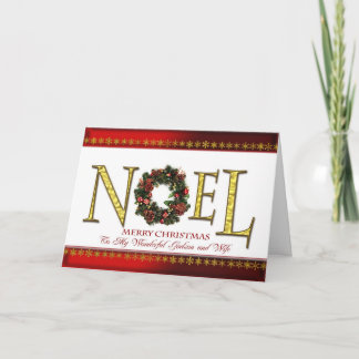 Cartes Pour Fêtes Annuelles Salutations de Noel pour le filleul et l'épouse