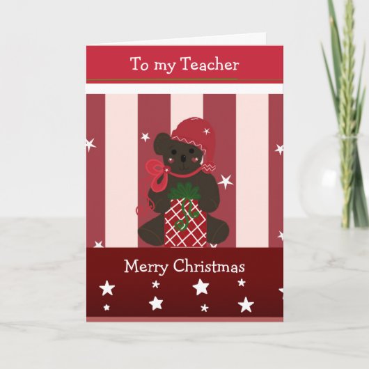 Cartes Pour Fêtes Annuelles Salutations de Noël pour mon professeur (Devant)