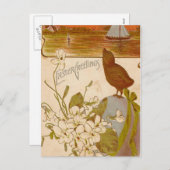 Cartes Pour Fêtes Annuelles Salutations de Pâques (Devant / Derrière)