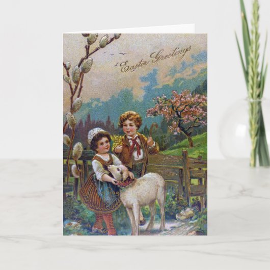 Cartes Pour Fêtes Annuelles Salutations de Pâques 1908 (Devant)
