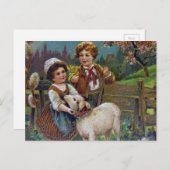 Cartes Pour Fêtes Annuelles Salutations de Pâques 1908 (Devant / Derrière)