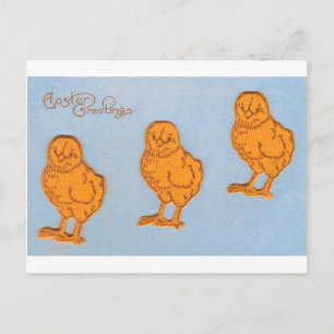 Cartes Pour Fêtes Annuelles Salutations de Pâques Chicks Bleu
