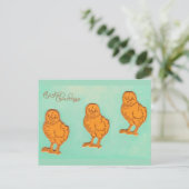 Cartes Pour Fêtes Annuelles Salutations de Pâques Chicks Vert (Debout devant)