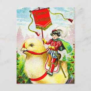 Cartes Pour Fêtes Annuelles Salutations de Pâques Whimsical : Rider sur Giant