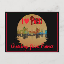 Salutations de Paris Skyline Sunset Souvenir