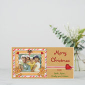 Cartes Pour Fêtes Annuelles Salutations de photo de pain d'épice (Debout devant)