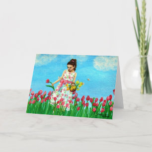Cartes Pour Fêtes Annuelles "Salutations de ressort "
