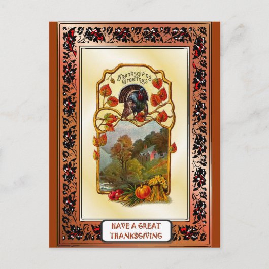 Cartes Pour Fêtes Annuelles Salutations de Thanksgiving (Devant)