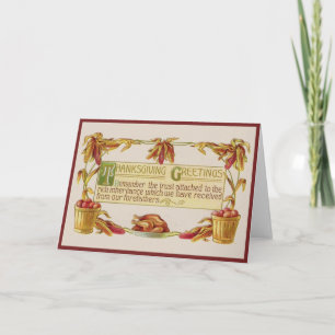 Cartes Pour Fêtes Annuelles Salutations de thanksgiving