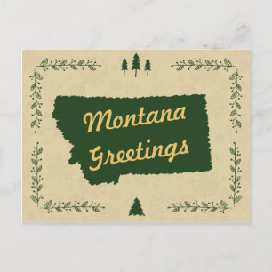 Cartes Pour Fêtes Annuelles Salutations de vacances de Noël d'état du Montana