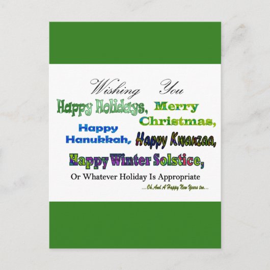 Cartes Pour Fêtes Annuelles Salutations de vacances Multi vertes (Devant)