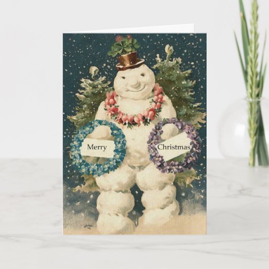 Cartes Pour Fêtes Annuelles Salutations de vacances Snowman (Devant)