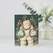 Cartes Pour Fêtes Annuelles Salutations de vacances Snowman (Debout devant)