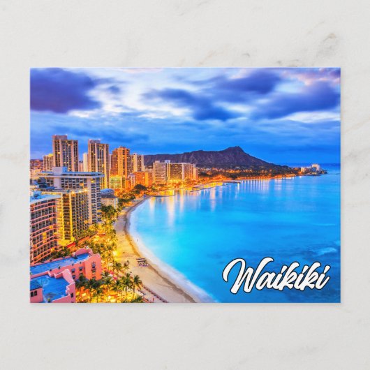 Cartes Pour Fêtes Annuelles Salutations De Waikiki, Hawaii, États-Unis (Devant)