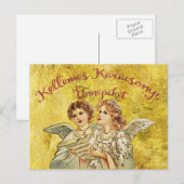Cartes Pour Fêtes Annuelles Salutations d'or de Hongrois de Noël (Devant / Derrière)