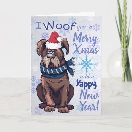 Cartes Pour Fêtes Annuelles Salutations drôles de Noël de chien de bande (Devant)
