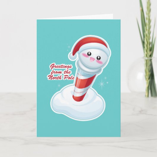 Cartes Pour Fêtes Annuelles Salutations du pôle Nord (Devant)