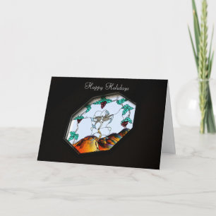 Cartes Pour Fêtes Annuelles salutations en verre souillé