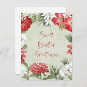 Cartes Pour Fêtes Annuelles Salutations hivernales douces (Devant / Derrière)