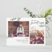 Cartes Pour Fêtes Annuelles Salutations joyeuses | Branches vertes 2 Photo (Debout devant)