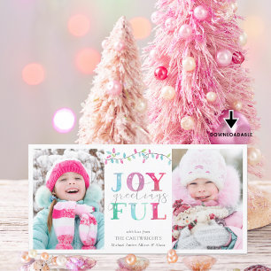 Cartes Pour Fêtes Annuelles SALUTATIONS JOYEUSES Pastel Holiday Lights 2 Pho