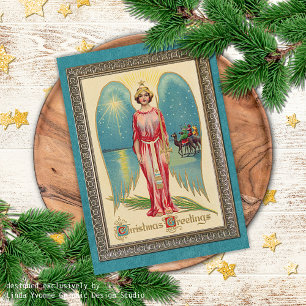 Cartes Pour Fêtes Annuelles Salutations personnalisées de vacances antiques de